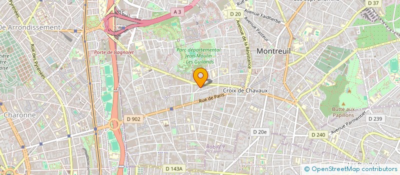localisation de l'entreprise SCI PARMENTIER CHANZY à MONTREUIL