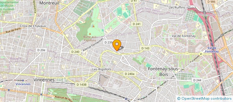 localisation de l'entreprise SCI PARTICULIERE 128 R DEFRANCE VINCENNE à FONTENAY-SOUS-BOIS