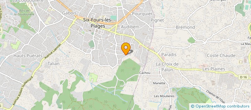 localisation de l'entreprise SCI PAVU à SIX-FOURS-LES-PLAGES