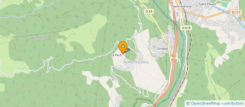 localisation de l'entreprise SCI PEAU D'OURS à MONTOULIEU