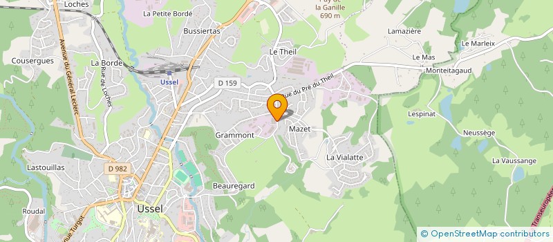localisation de l'entreprise SCI PELOMAVI à USSEL