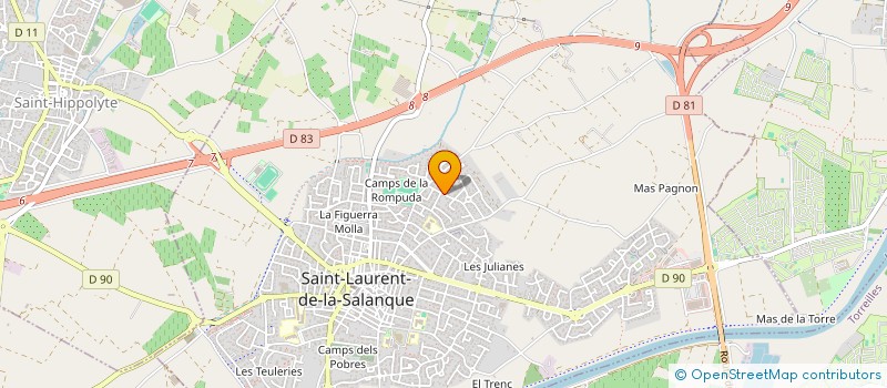 localisation de l'entreprise SCI PERRIN B.S.L.  SAINT-LAURENT-DE-LA-SALANQUE