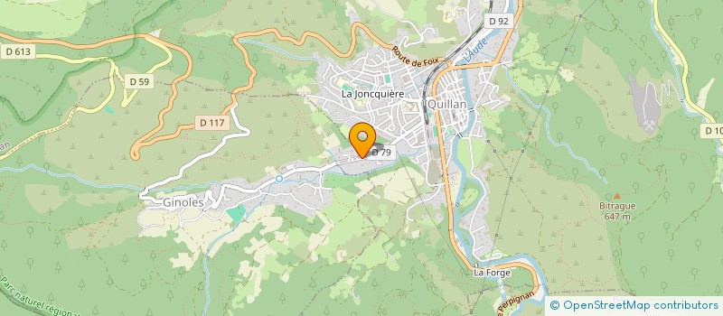 localisation de l'entreprise SCI PEYRE DES FONTAINES DES PYRENEES à QUILLAN