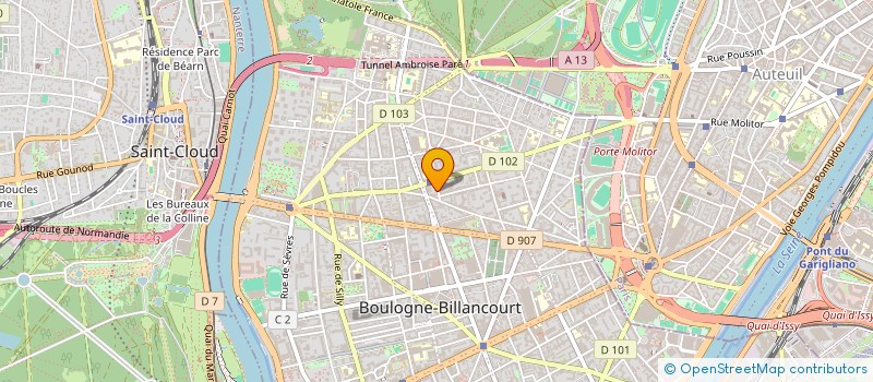 localisation de l'entreprise SCI PILLIARD à BOULOGNE-BILLANCOURT