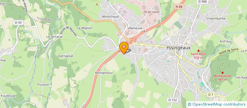 localisation de l'entreprise SCI PIRELU  YSSINGEAUX