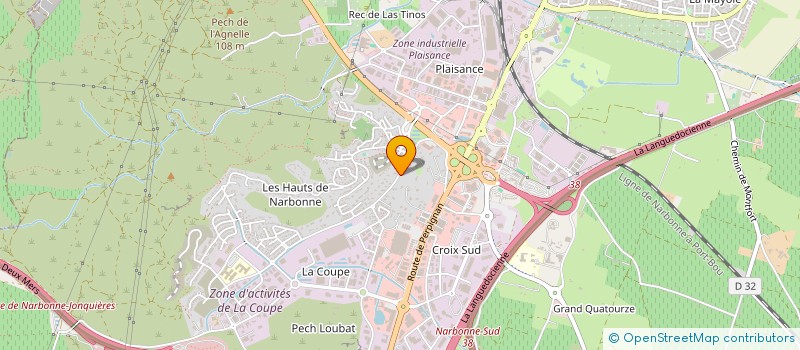 localisation de l'entreprise SCI PLP  NARBONNE