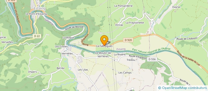 localisation de l'entreprise SCI PRADALIER DE LA FABREGUE D'ESTAING  ESTAING