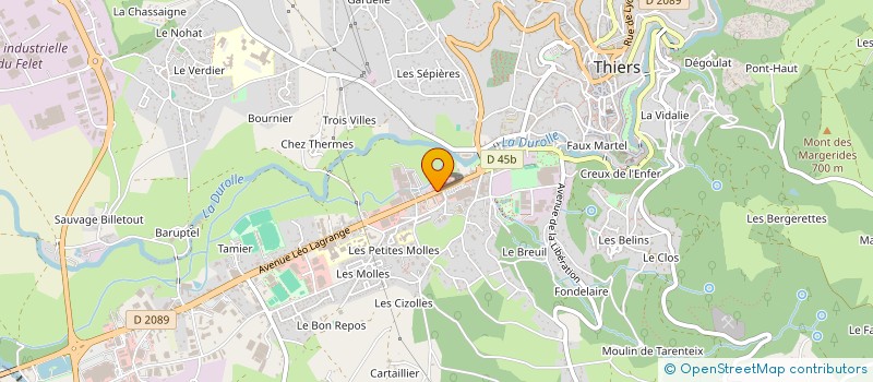 localisation de l'entreprise SCI PREFOL B-H  THIERS