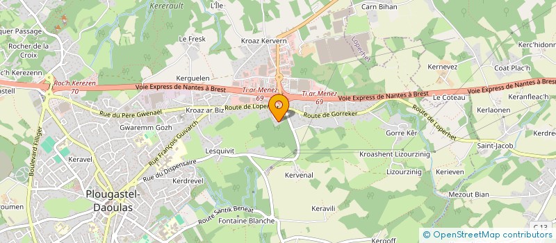 localisation de l'entreprise SCI QUERE-ESTEVE  PLOUGASTEL-DAOULAS