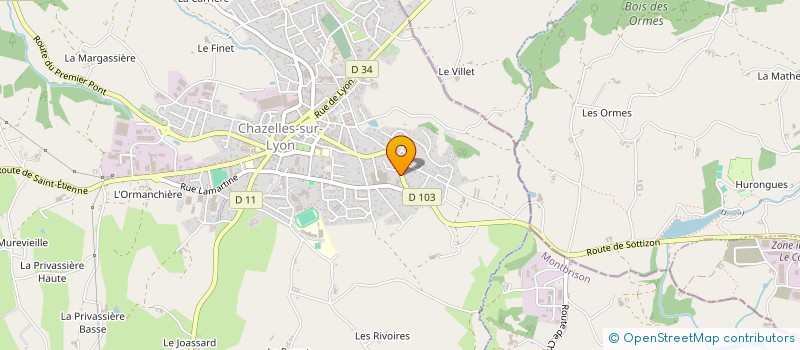 localisation de l'entreprise SCI R F  CHAZELLES-SUR-LYON