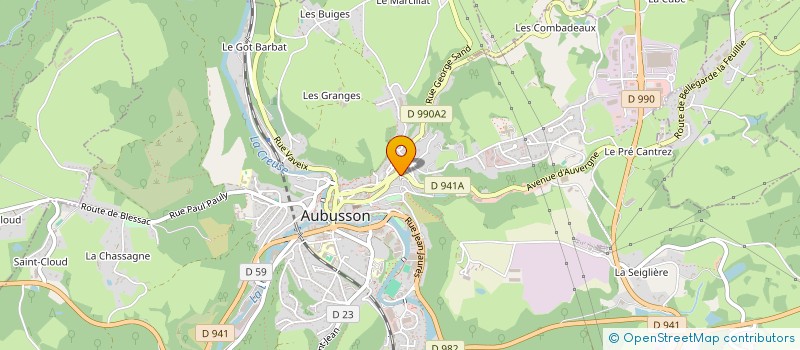 localisation de l'entreprise SCI R.J.S.G à AUBUSSON