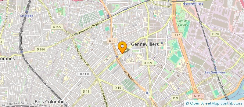 localisation de l'entreprise SCI RABII à GENNEVILLIERS