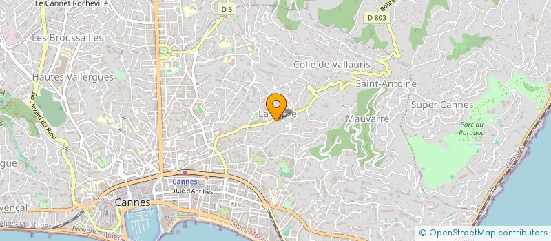 localisation de l'entreprise SCI RELIANCE à CANNES