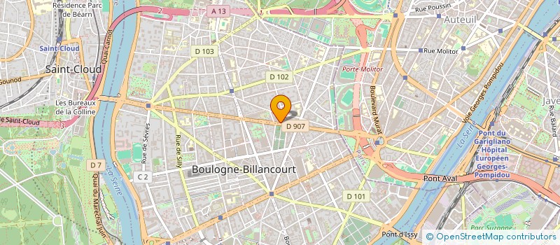 localisation de l'entreprise SCI RESIDENCES DE BELVEDERE à BOULOGNE-BILLANCOURT