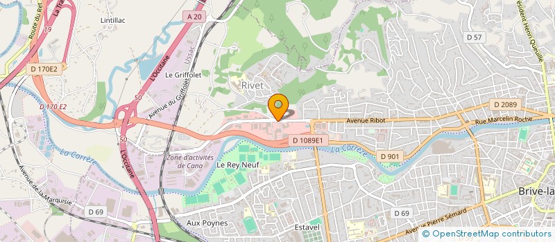 localisation de l'entreprise SCI REYVER à BRIVE-LA-GAILLARDE