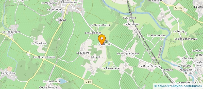 localisation de l'entreprise SCI RJ2S  MONNIERES