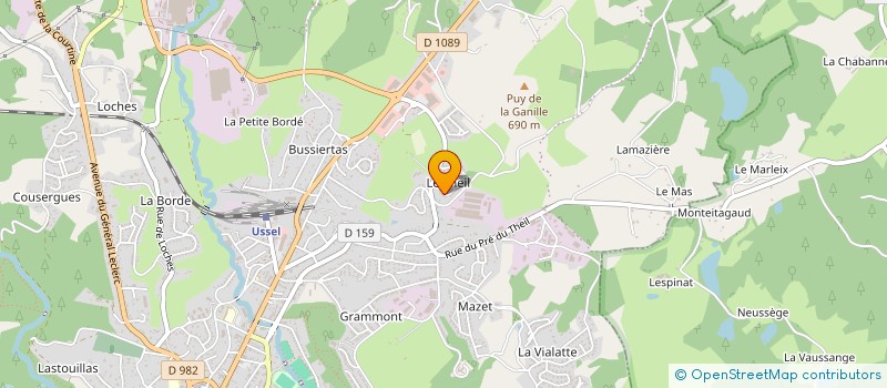 localisation de l'entreprise SCI ROBANGSAL à USSEL