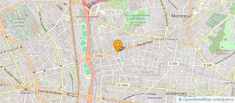 localisation de l'entreprise SCI ROBESPIERRE à MONTREUIL
