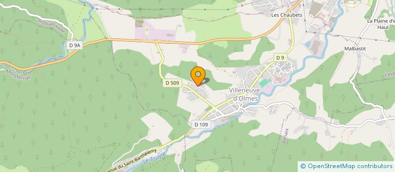 localisation de l'entreprise SCI ROC DE JORDY à VILLENEUVE-D'OLMES