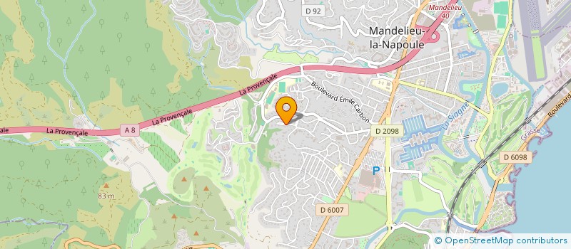 localisation de l'entreprise SCI ROCOAL à MANDELIEU-LA-NAPOULE