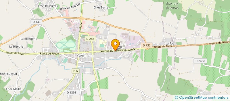 localisation de l'entreprise SCI RODELYCO  GEMOZAC