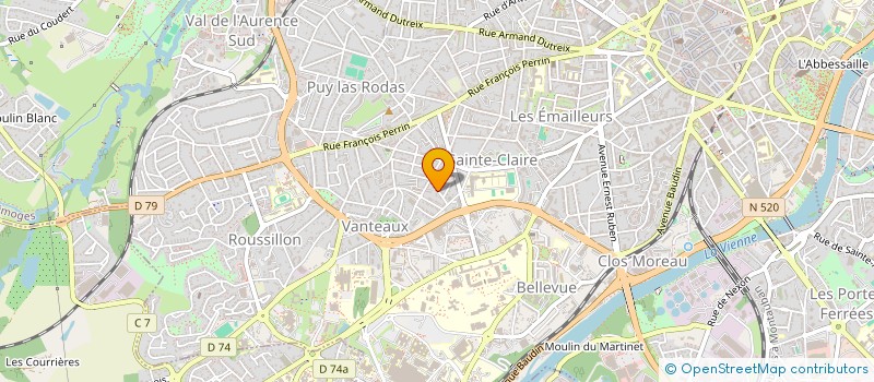 localisation de l'entreprise SCI RODI à LIMOGES