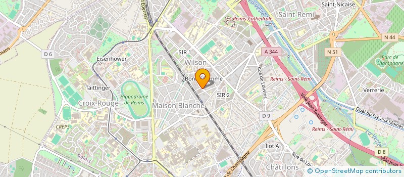 localisation de l'entreprise SCI RODRIGUES TP.  REIMS