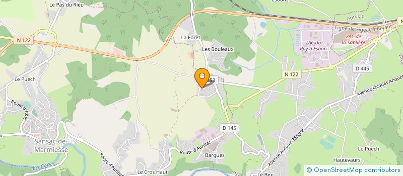 localisation de l'entreprise SCI ROLLAND à SANSAC-DE-MARMIESSE