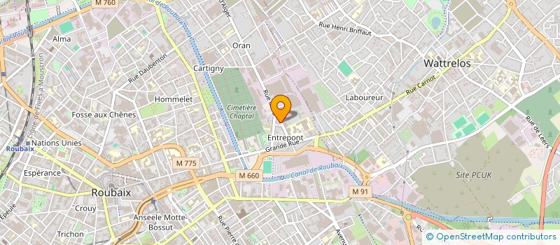 localisation de l'entreprise SCI ROLLER  ROUBAIX