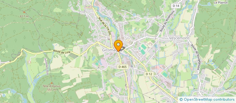 localisation de l'entreprise SCI ROLLER à GIROMAGNY