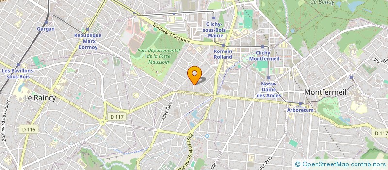 localisation de l'entreprise SCI ROMAIN ROLLAND à CLICHY-SOUS-BOIS