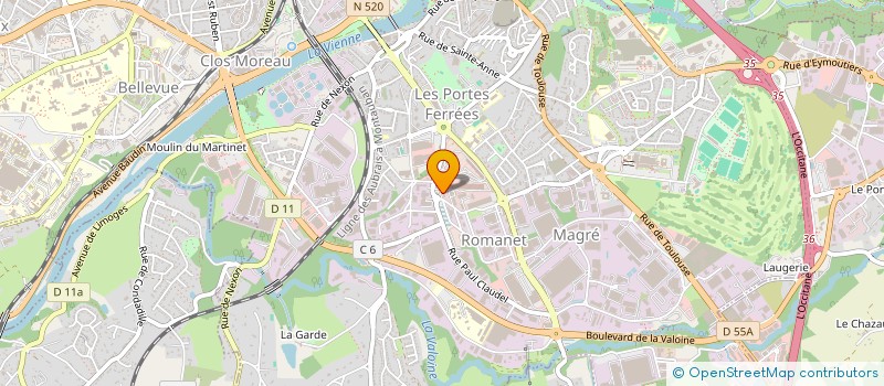 localisation de l'entreprise SCI ROMANET  LIMOGES