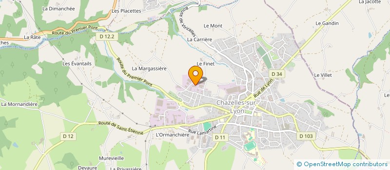 localisation de l'entreprise SCI ROMANO  CHAZELLES SUR LYON