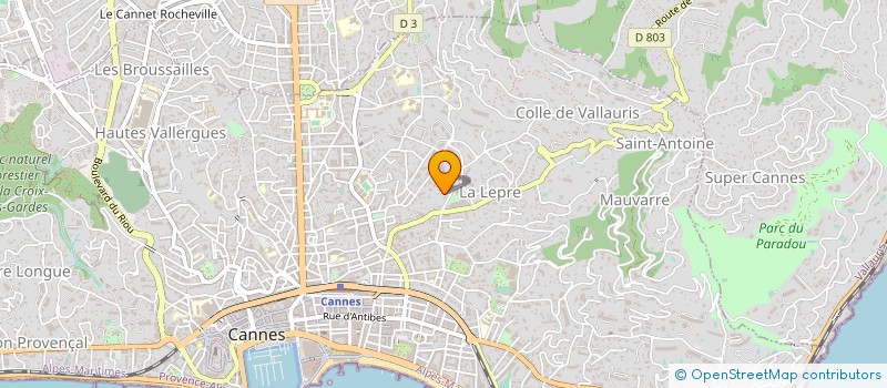 localisation de l'entreprise SCI ROMBEN INTERNATIONAL à CANNES