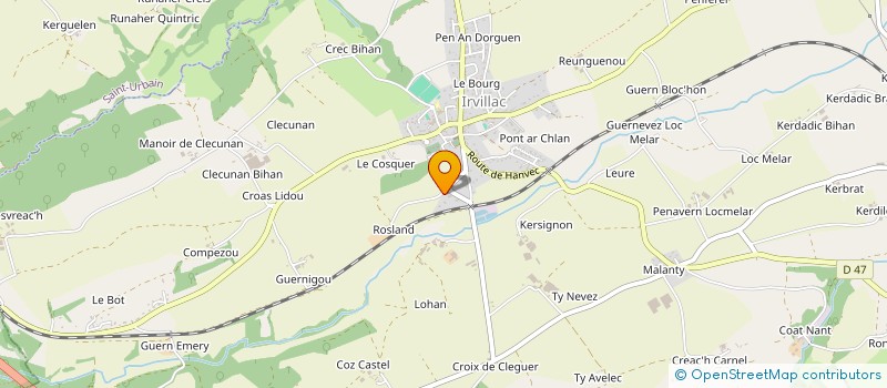 localisation de l'entreprise SCI ROSLAND  IRVILLAC