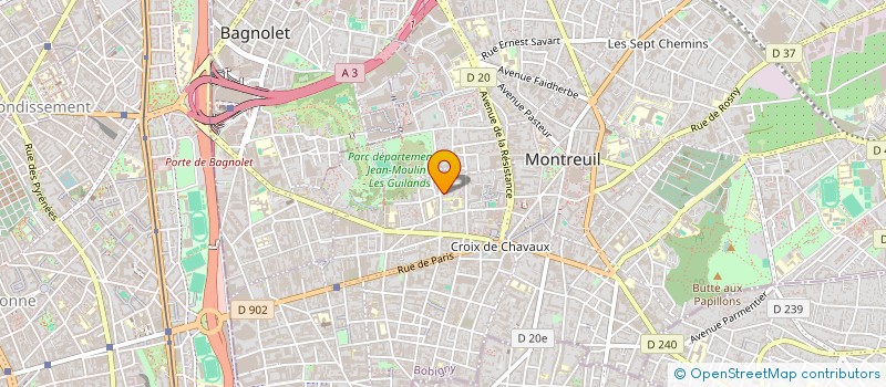 localisation de l'entreprise SCI ROULETTES III à MONTREUIL