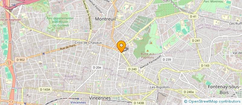 localisation de l'entreprise SCI ROUTE NATIONALE 6 à MONTREUIL