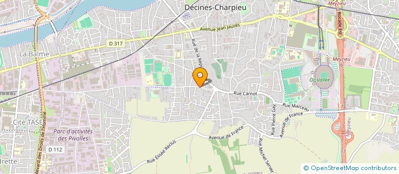 localisation de l'entreprise SCI ROUX  DECINES-CHARPIEU