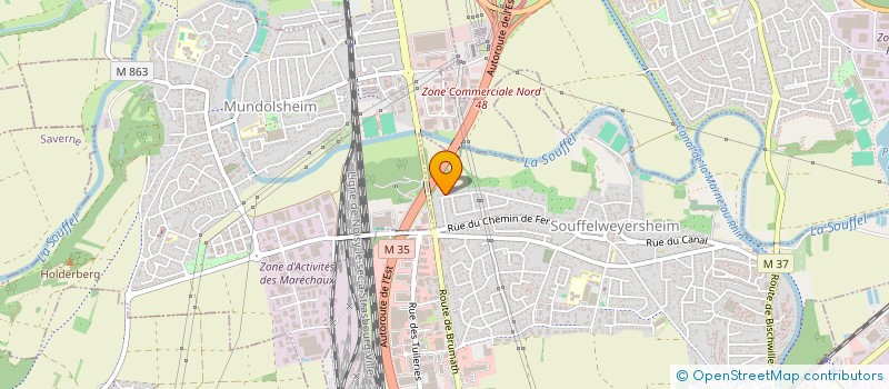 localisation de l'entreprise SCI RTB  SOUFFELWEYERSHEIM