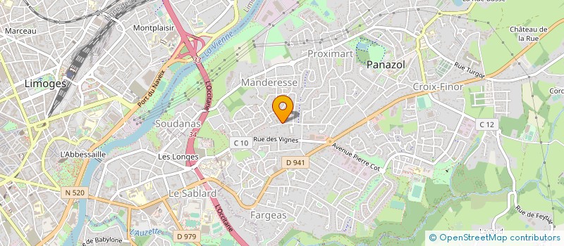 localisation de l'entreprise SCI SABLARD LIMOGES à PANAZOL
