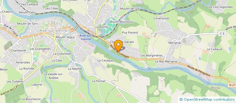 localisation de l'entreprise SCI SAINT GERALD à AIXE-SUR-VIENNE