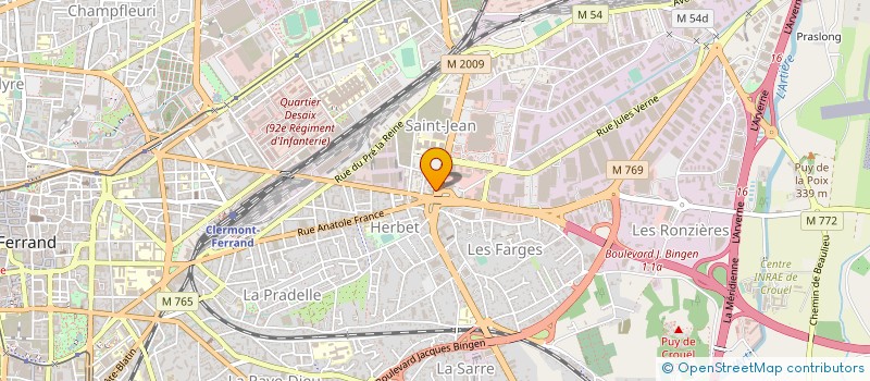 localisation de l'entreprise SCI SAINT-JEAN à CLERMONT-FERRAND