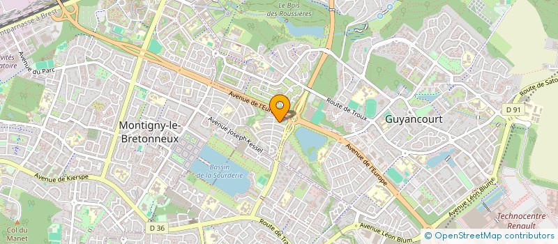 localisation de l'entreprise SCI SAJ GRIPON  MONTIGNY-LE-BRETONNEUX