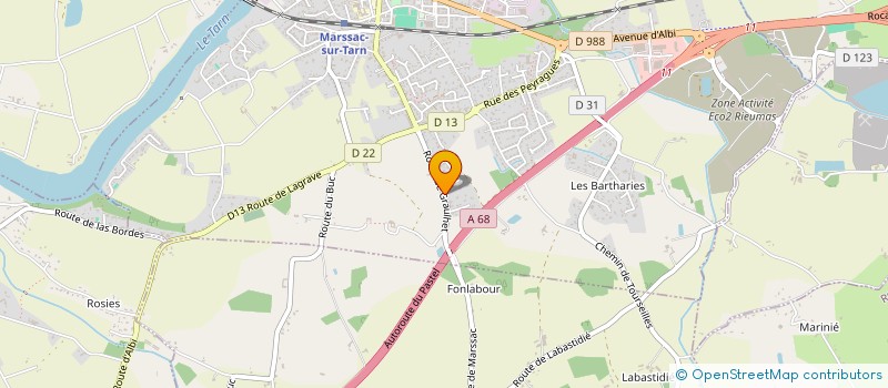 localisation de l'entreprise SCI SANS FRONTIERES à MARSSAC-SUR-TARN