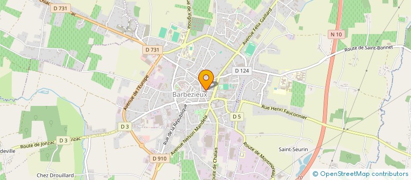 localisation de l'entreprise SCI SAPIE  BARBEZIEUX-SAINT-HILAIRE