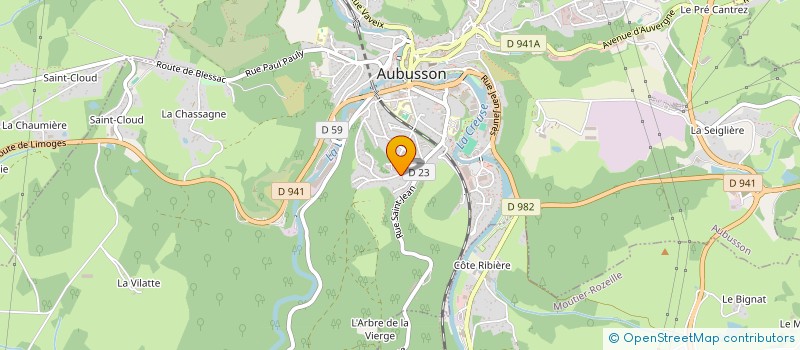 localisation de l'entreprise SCI SARRAZINE à AUBUSSON
