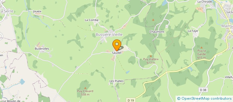localisation de l'entreprise SCI SAUDET à LA SERRE-BUSSIERE-VIEILLE