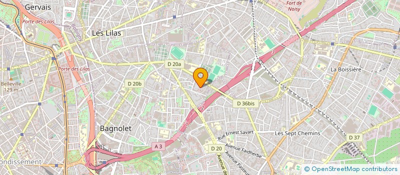 localisation de l'entreprise SCI SHM  BAGNOLET