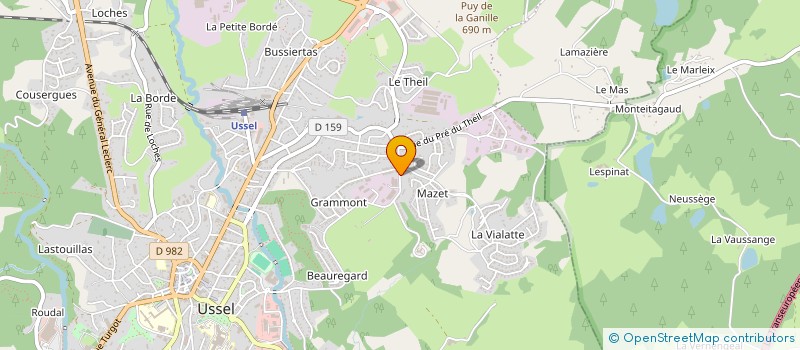 localisation de l'entreprise SCI SLAP à USSEL