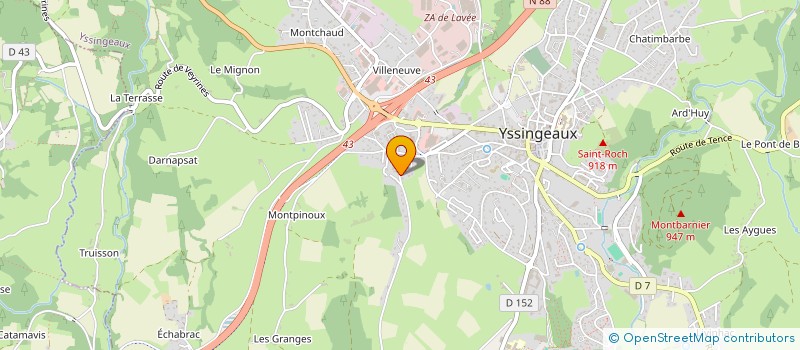 localisation de l'entreprise SCI SOBERNAUD  YSSINGEAUX